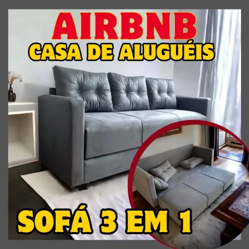 Sofá Cama, RESISTÊNCIA E ESPAÇO para vc!! PAGUE NA ENTREGA. Direto de fábrica