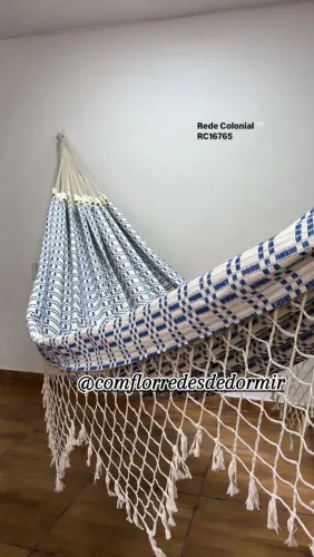 Rede De Dormir Colonial em Algodão - Conforto e Estilo/Entrega Grátis