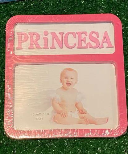Porta Retrato Princesa - 10x15cm cor de rosa