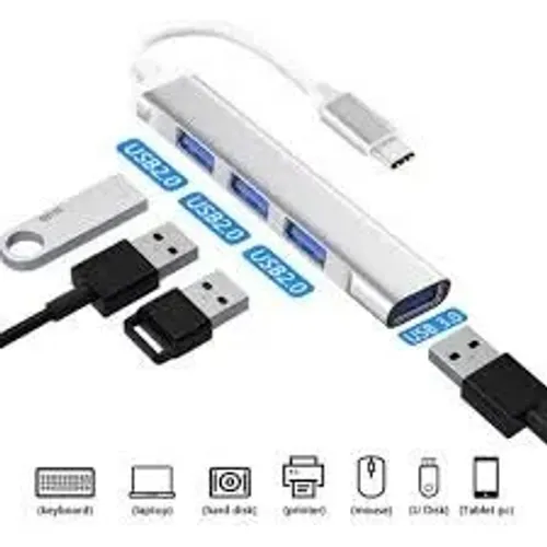 hub tipo c macho 4 portas usb femea para macbook e iphone