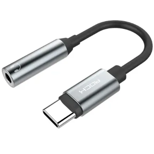 Adaptador Conversor de áudio Rock Tipo C para P2 3,5 mm (versão A)