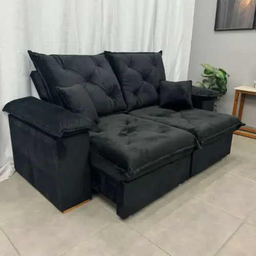 Sofá Porto Madero 3 Lugares Retrátil e Reclinável 200cm - Veludo, Frete Grátis!