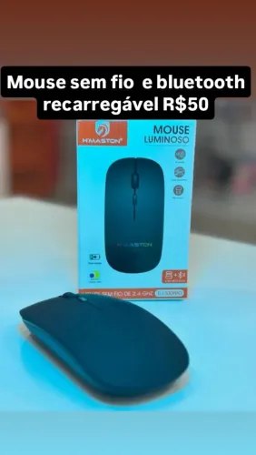 Mouse sem fio bluetooth recarregável