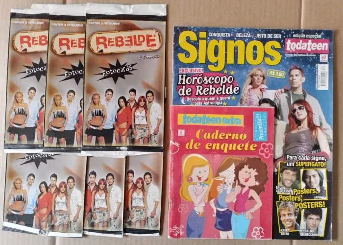 Revista Signos + 18 Fotocards Rebelde 2a Temporada kit 