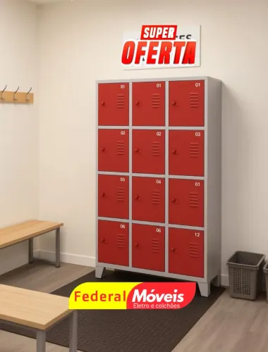Armário de Aço 12 Portas - Prático, seguro e funcional!
