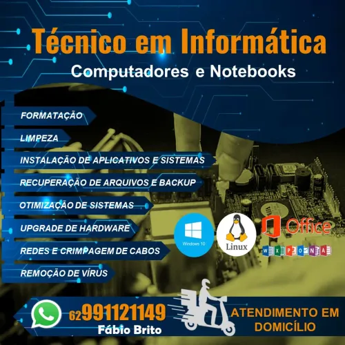 Serviços de Tecnico em Informática (atendo em domicílio)