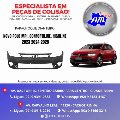 Para-choque Dianteiro Novo Polo MPI Confortiline Highline 2023-2025
