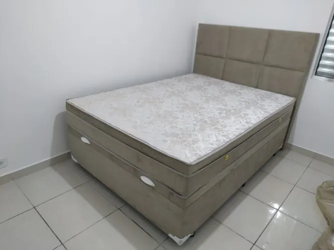 Cama Box casal ou viuva bau e colchão molas