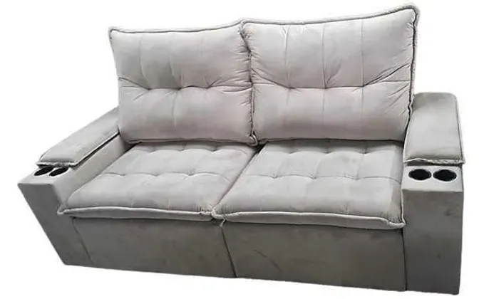 Sofá Retratil e Reclinavel 2,25m com Porta-copos Novo fazemos entrega