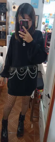Blusão/vestido suéter preto gola alta