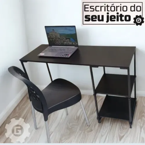 Mesa de Escritório 1,1m NOVA Estilo Industrial Multiuso para Computador Notebook de Estudo