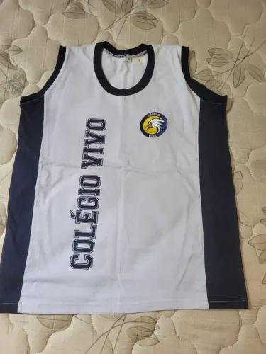 Uniformes colégio vivo- kit 3 regatas tamanho 8