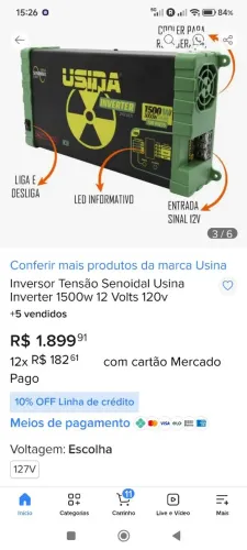 Inversor 12/220 1500 watts