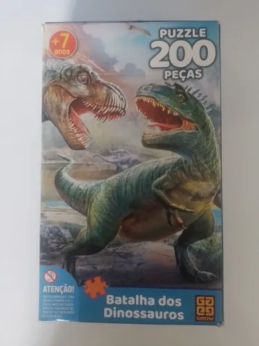 Quebra cabeças 200 pecas Batalha dos Dinossauros GROW<br>
