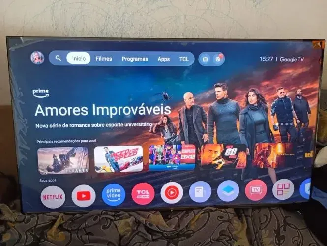 Android tv 65 polegadas TCL semi nova 