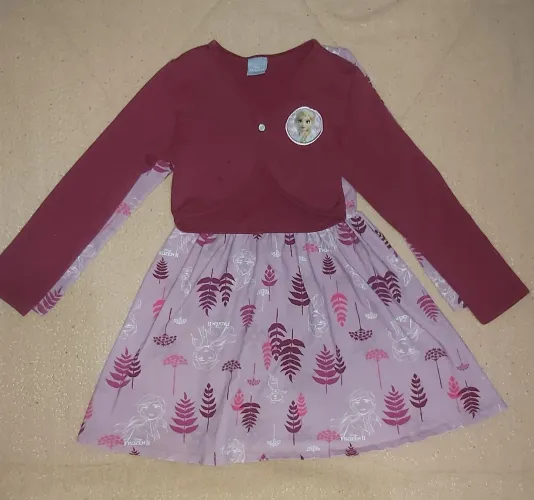 Vestido Infantil Frozen 2 com bolero Tam. 8