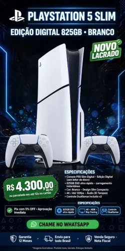 PS5 Slim Edição Digital 825GB