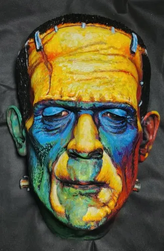 Peça Única - Máscara Decorativa Frankenstein estilo Basil Gogos