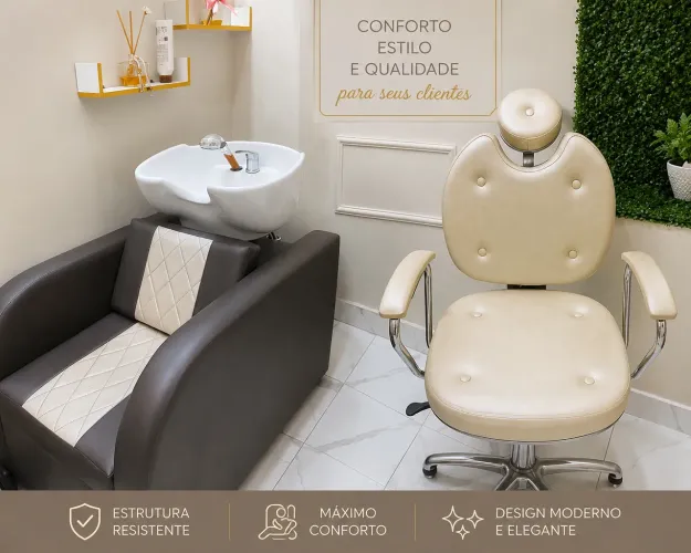 Cadeira lavatório e cadeira maquiadora 