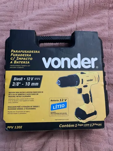 Parafusadeira/Furadeira com impacto a bateria (VONDER) nova na caixa