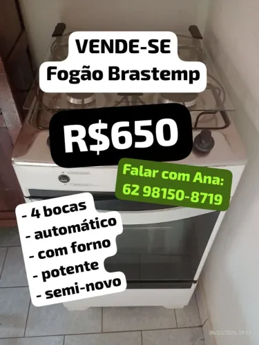 Fogão 4 bocas Brastemp Semi-novo