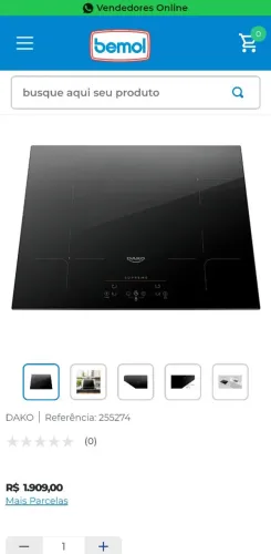 Cooktop  indução dako 4 bocas