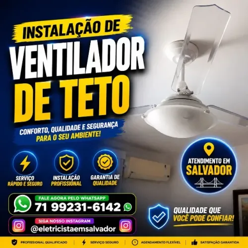 Eletricista em Salvador - Instalação de Ventilador de Teto