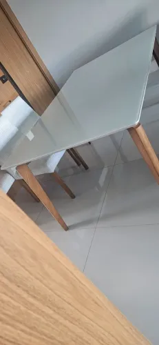 mesa jantar retangular laca com vidro 1.80X1.00