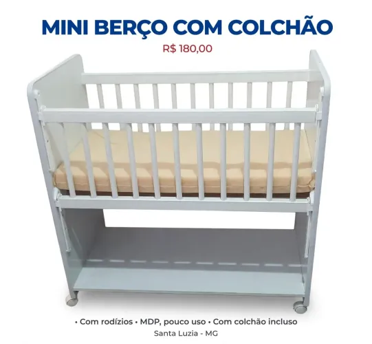 Mini berço com colchão