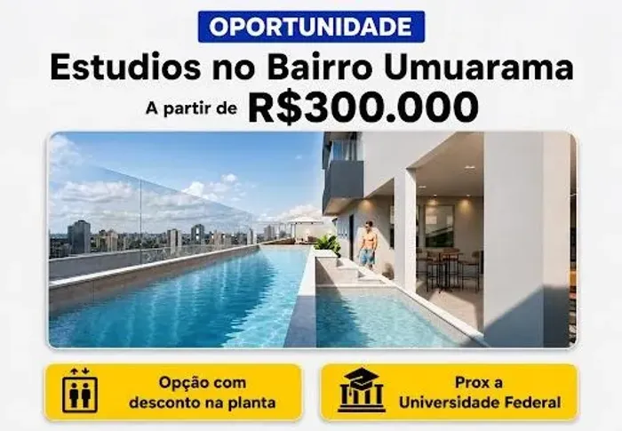 Studio à venda no bairro Umuarama próximo a UFU e HC em Uberlândia