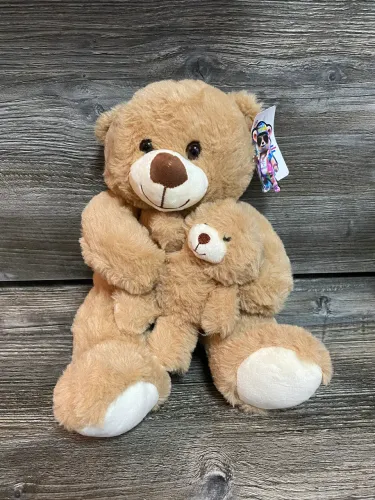 Pelúcia Mamãe e Filhote Urso Teddy, Médio