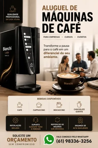 Aluguel de Máquina de Café Profissional | Empresas, Escritórios, Cursos e Eventos
