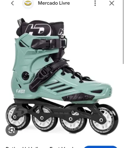 Par de patins Tam.41 masculino,verde marca HD IN LINE