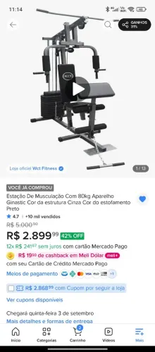 Estação de musculação 80kg wtc