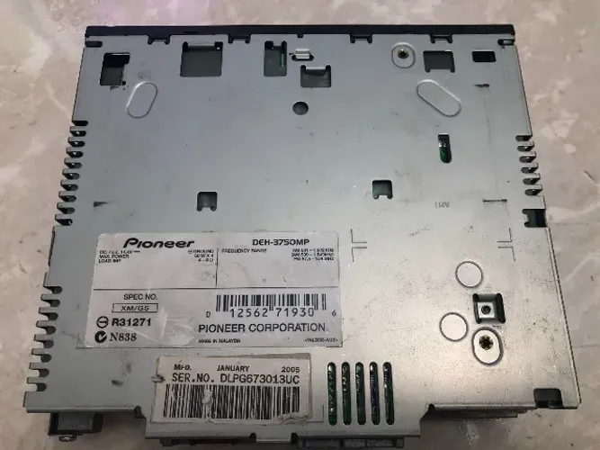 Rádio Cd Player Pioneer DEH-3750MP Antigo Com Gaveta De Fixação
