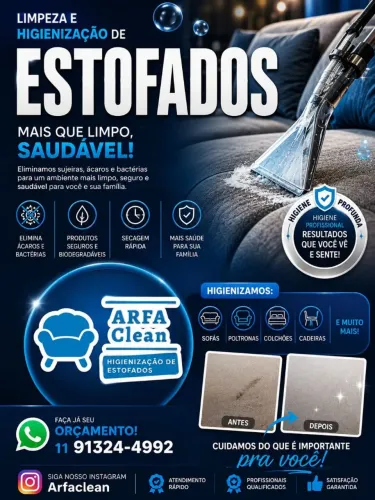 Higienização e impermeabilização de estofados