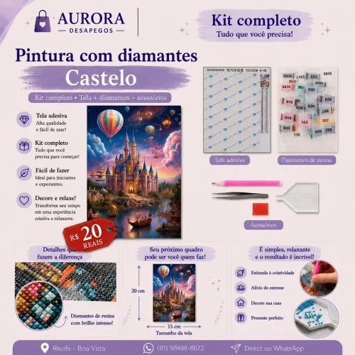 Pintura com Diamantes: Castelo