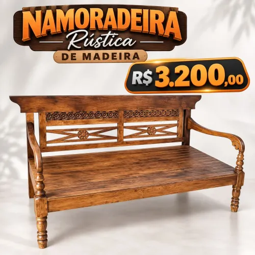 Namoradeira Rústica de Madeira