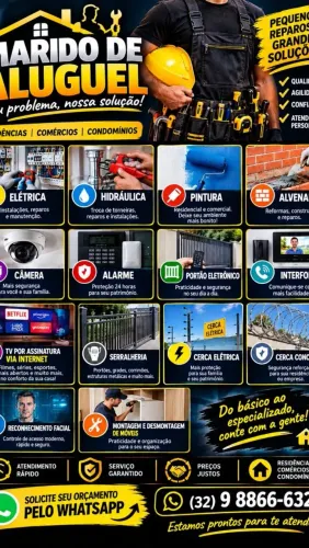 Marido de aluguel, segurança eletrônica, elétrica, tv e muito mais