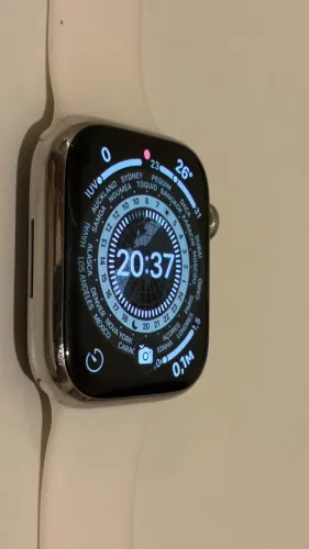 Apple Watch Série 7 45mm Aço Inox (Tela Safira) - Impecável!