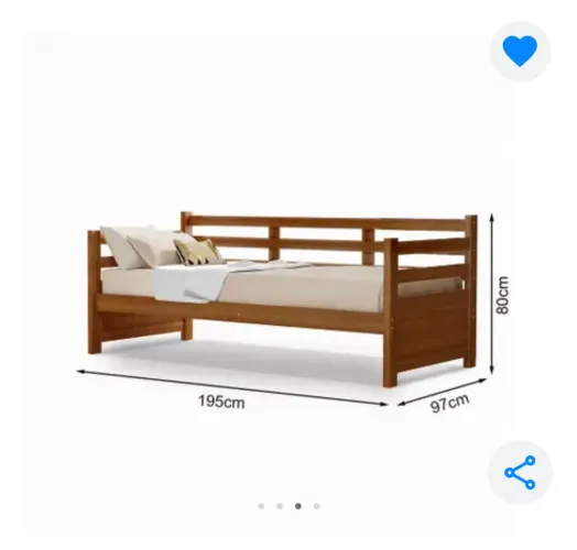 Sofá cama de madeira maciça