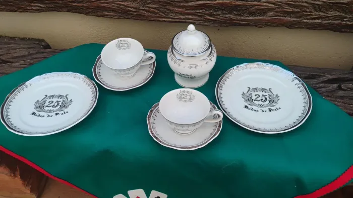 Jogo bodas de prata porcelana