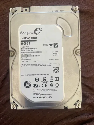 HD de 1 Tera para Computador ou DVR, Funcionando Perfeitamente