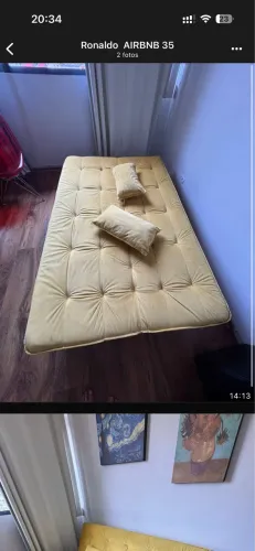 Sofá amarelo, quase novo 