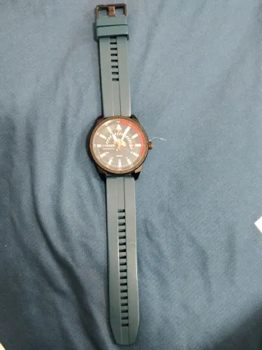 relógio Curren quartz, pulseira de silicone, estilo esportivo/casual.