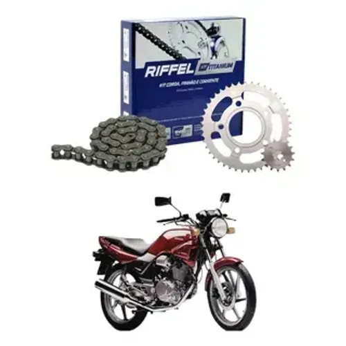 KIT TRANSMISSAO XR200/CBX200/NX200 94/03 RIFFEL AÇO 1045