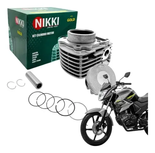 Kit Cilindro Motor E Aneis Fazer 150 Crosser 150 Factor 150