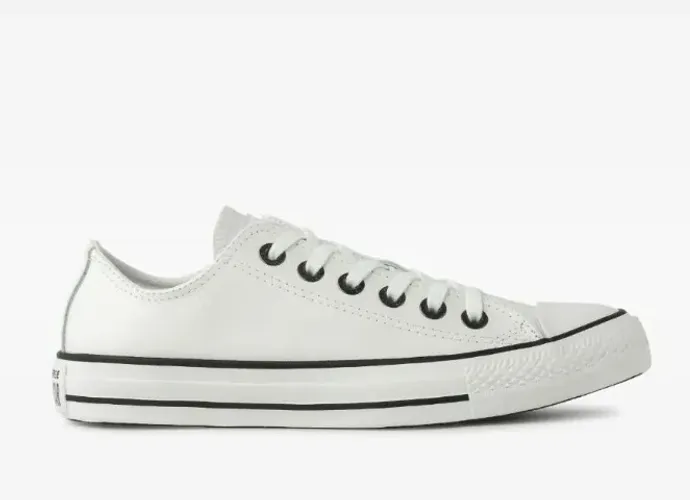 tenis all star branco de couro legítimo