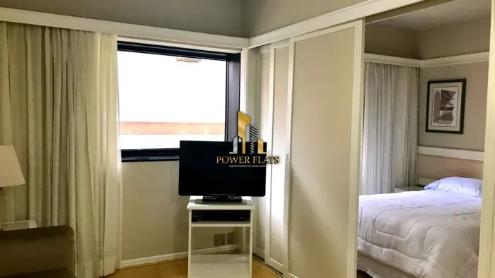 Flat para locação no Jardim Paulista | 1 dormitório | 1 vaga | TV a cabo e internet inclus