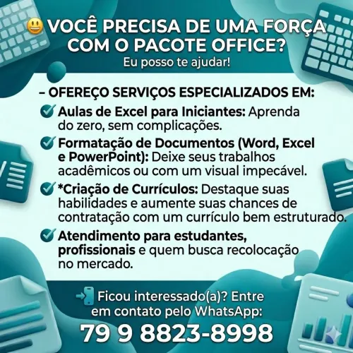 Aulas de Excel e ferramentas Offline e formatação de currículo